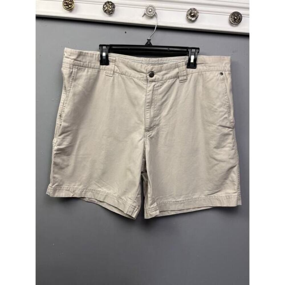 Columbia Shorts Mens 38 Light Tan Flat Front Pockets Utility Canvas